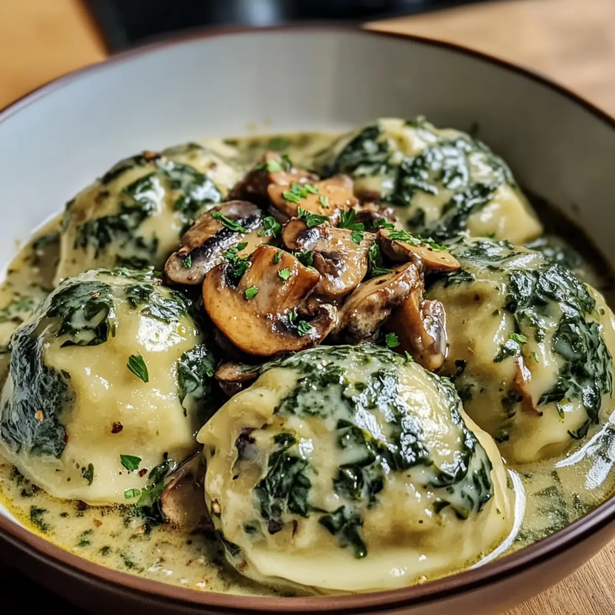 Spinatknödel mit Pilzragout – Ein echter Genuss