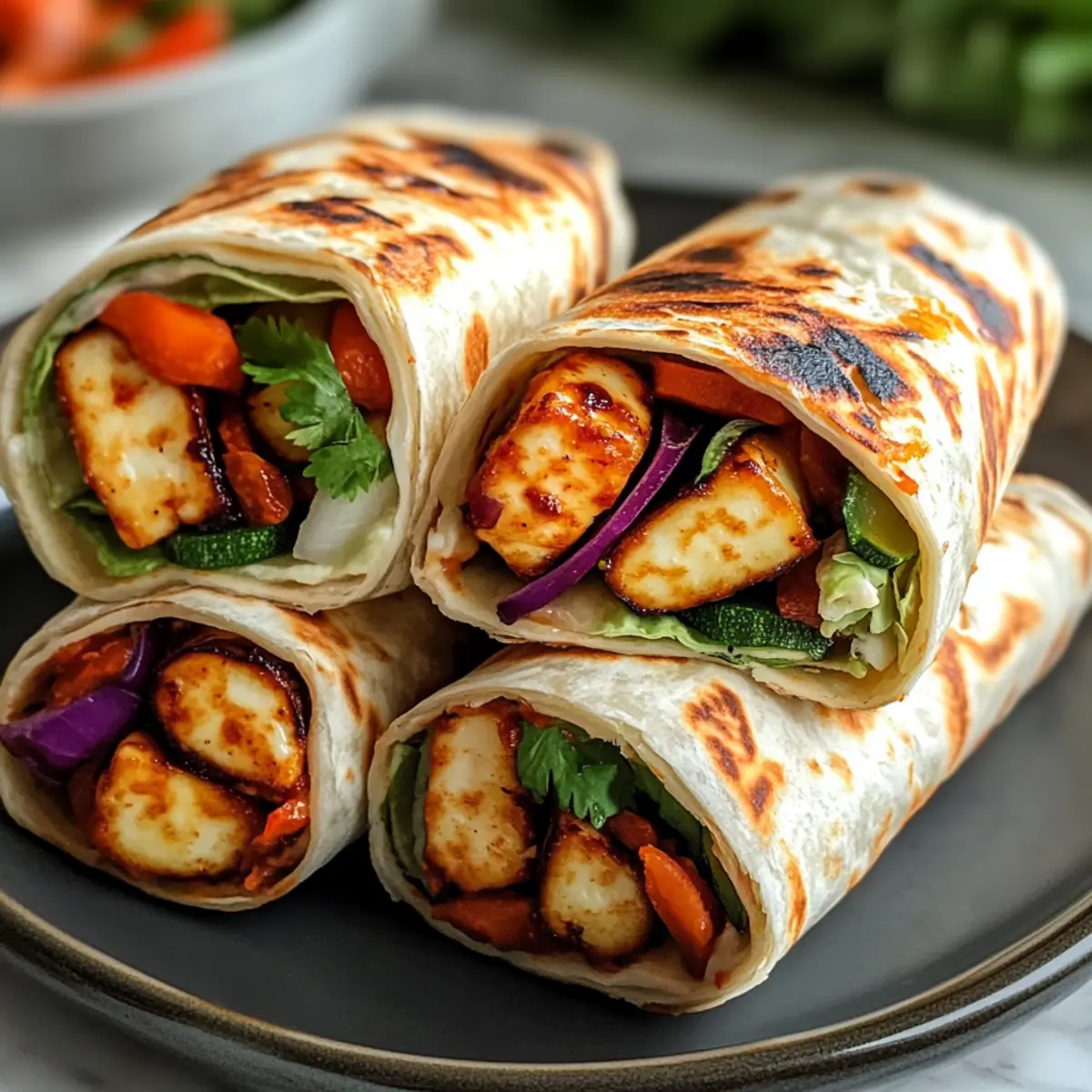 Süße Chili Halloumi Wraps in nur 20 Minuten