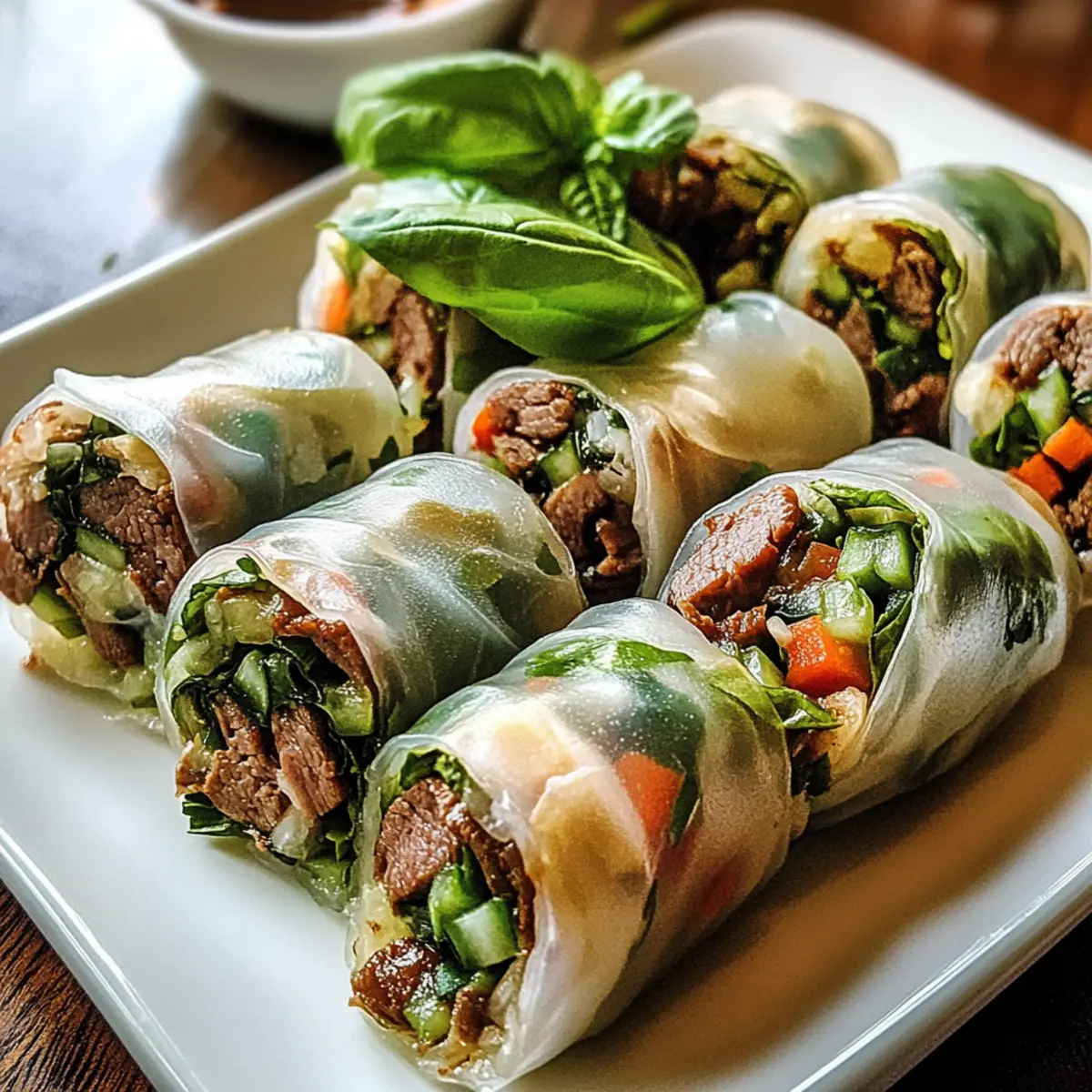 Thai-Basiilikum-Rindfleischröllchen für jeden Tag