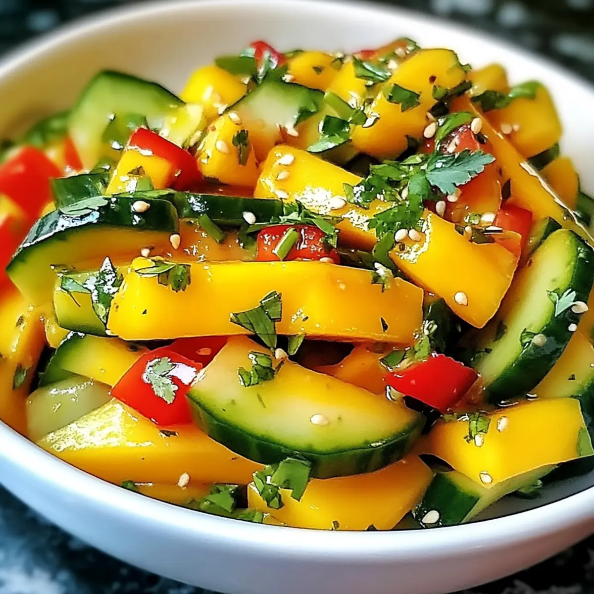 Erfrischender Thailändischer Mango-Gurkensalat