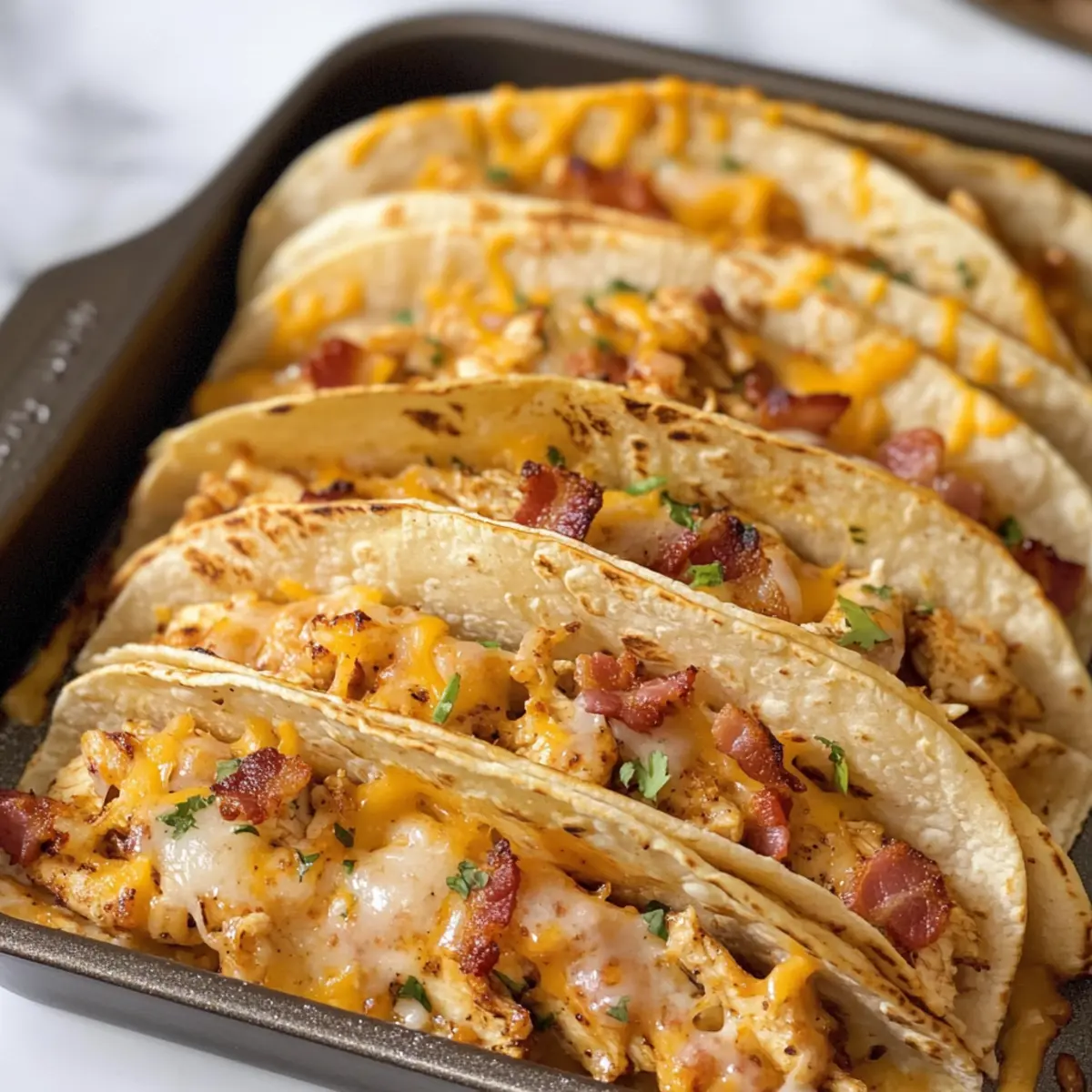 Beste gebackene Hühnchen-Bacon-Ranch-Tacos für alle