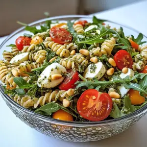 Bester Italienischer Nudelsalat mit Rucola und Pesto erleben