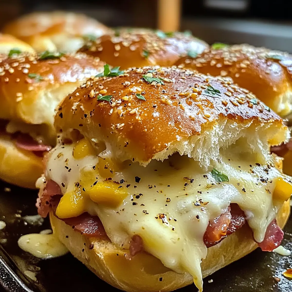 Käseüberbackene italienische Grinder Sliders zum Verlieben