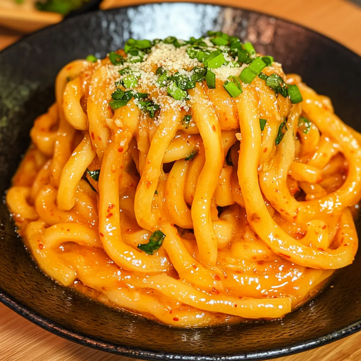 Cremige Gochujang Udon Nudeln für schnelles Kochen