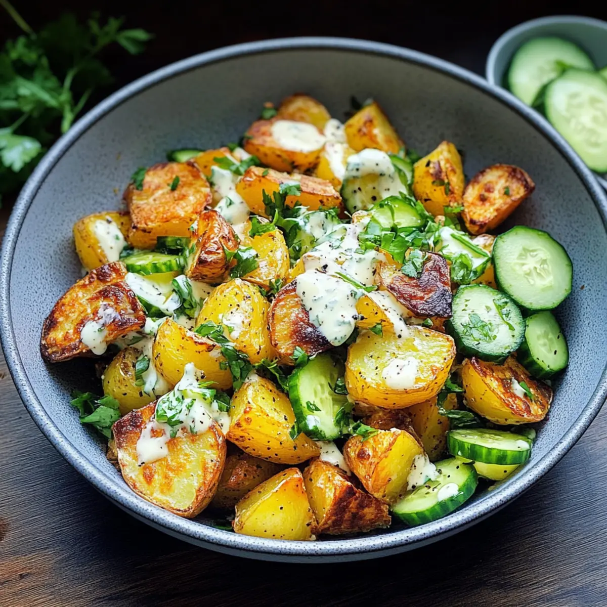 Knuspriger Kartoffelsalat mit frischen Kräutern
