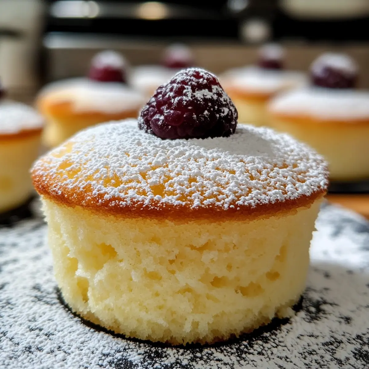 Fluffige Japanische Baumwoll-Käsekuchen-Cupcakes für Genießer