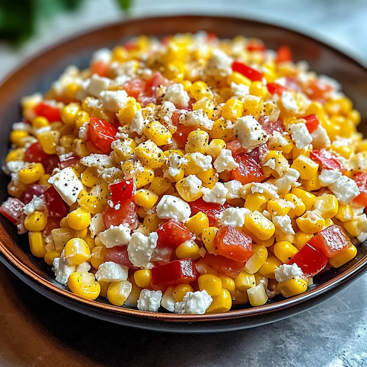 Frischer Paprika-Mais-Salat mit Feta-Dressing zaubern