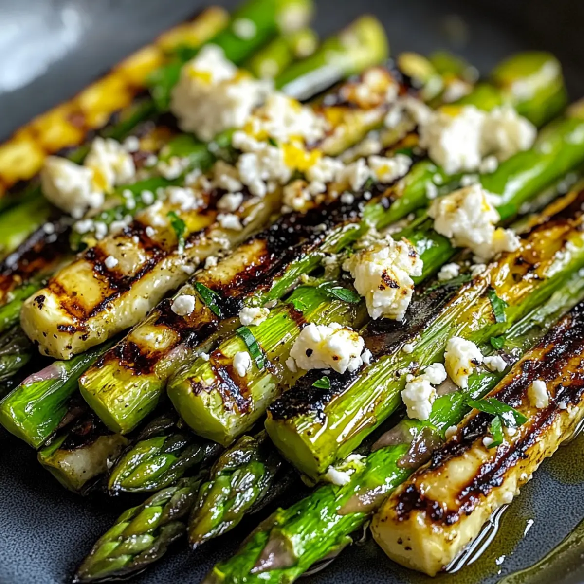 Gegrillter Spargel mit Zitrone und Feta genießen
