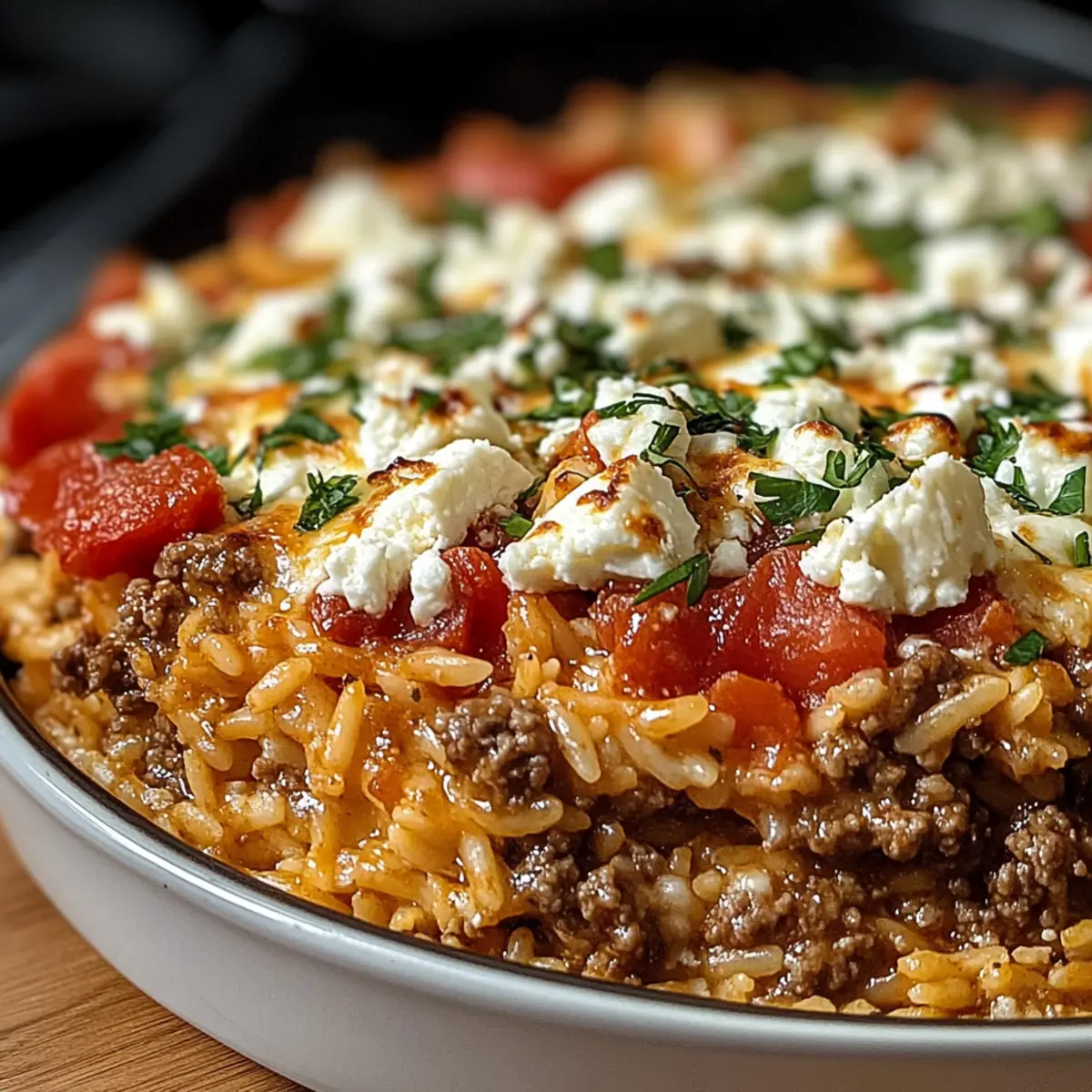 Griechischer Kritharaki-Hackauflauf mit Feta lieben