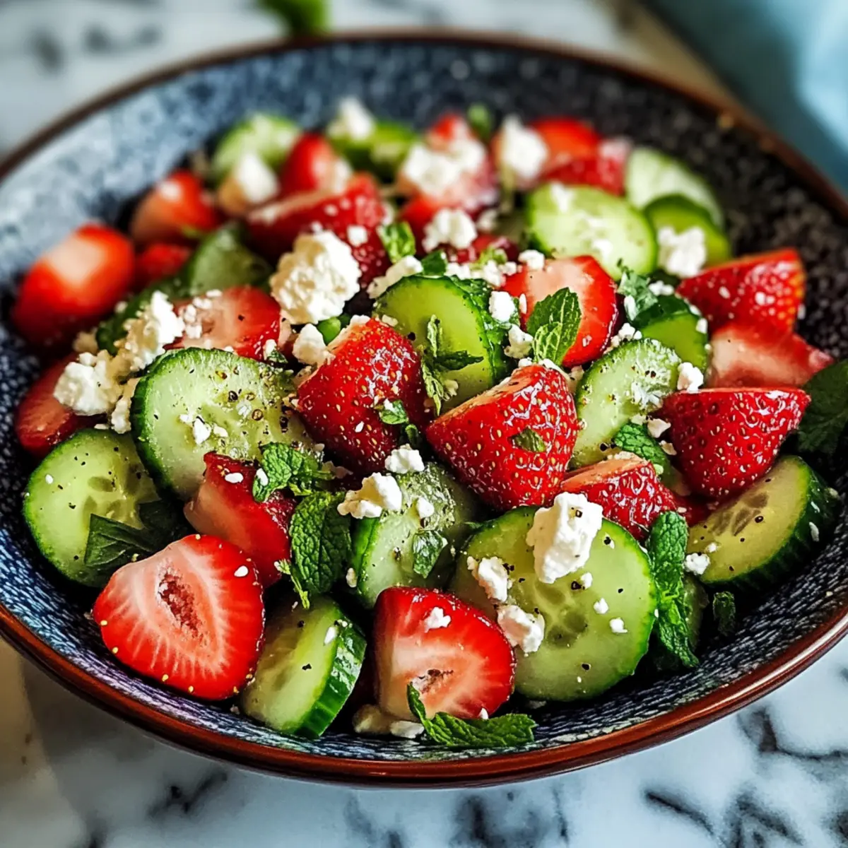 Gurken Erdbeersalat für frische Sommertage