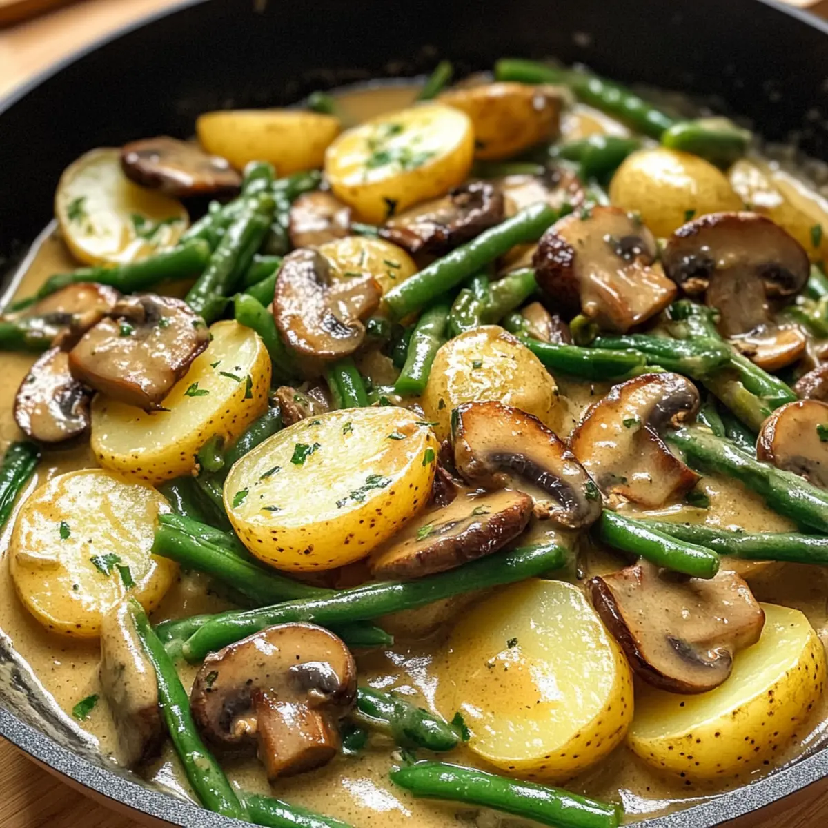 Kartoffel-Pilz-Pfanne mit Bohnen für jeden Tag