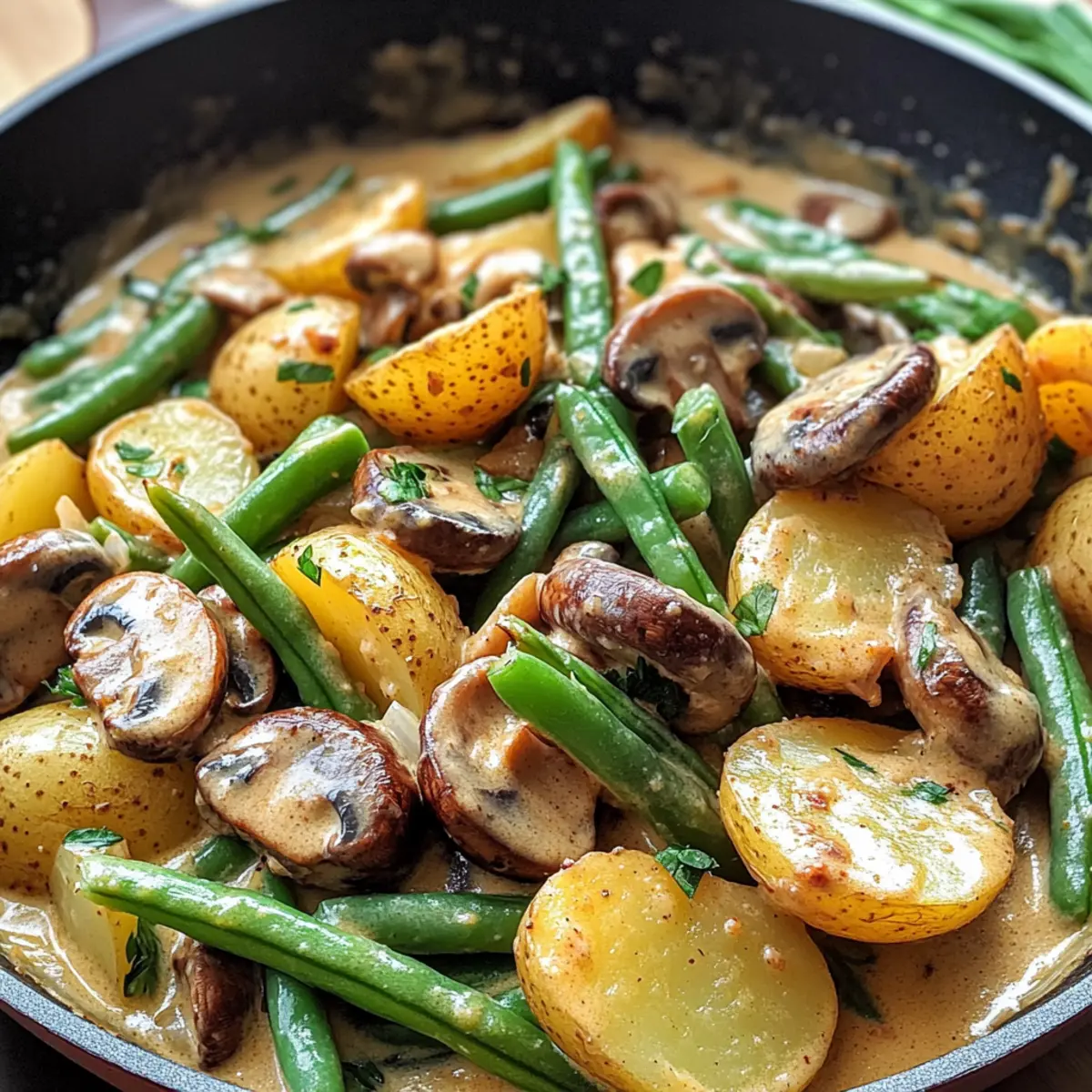 Kartoffel-Pilz-Pfanne mit Bohnen: Ein veganes Fest