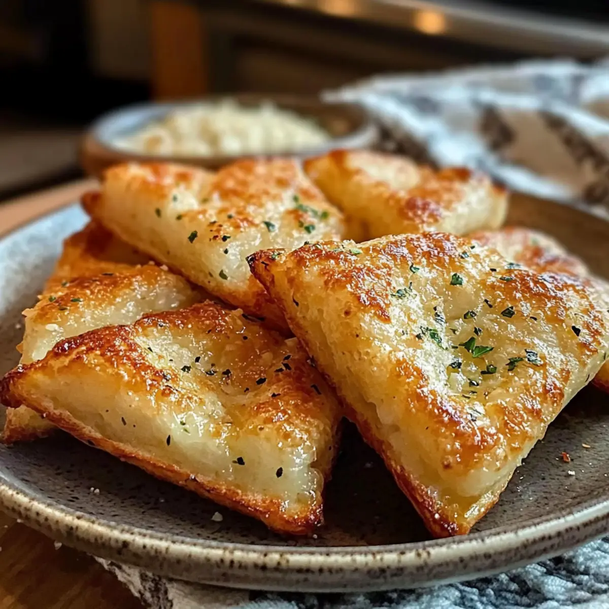 Knoblauch Ecken fluffig und aromatisch für Grillabende