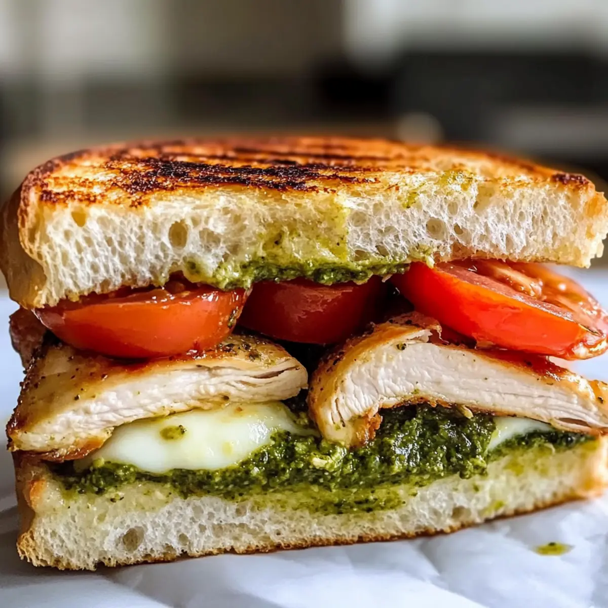Rezept für Hähnchen-Pesto-Sandwich leicht gemacht