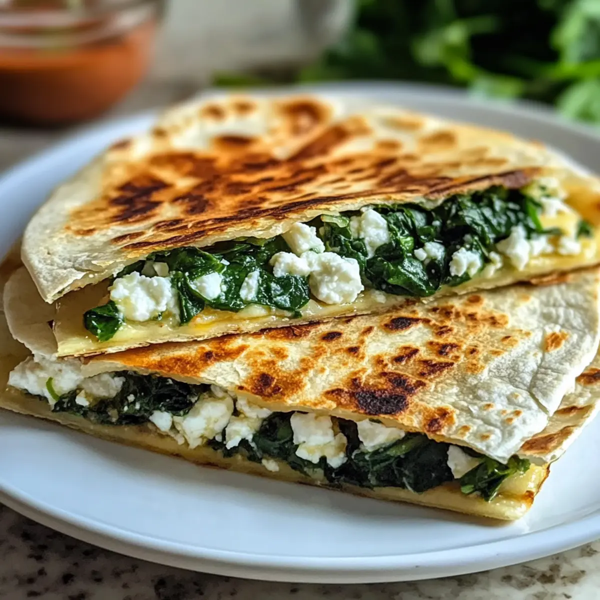 Spinat-Feta-Quesadillas in 15 Minuten zubereiten