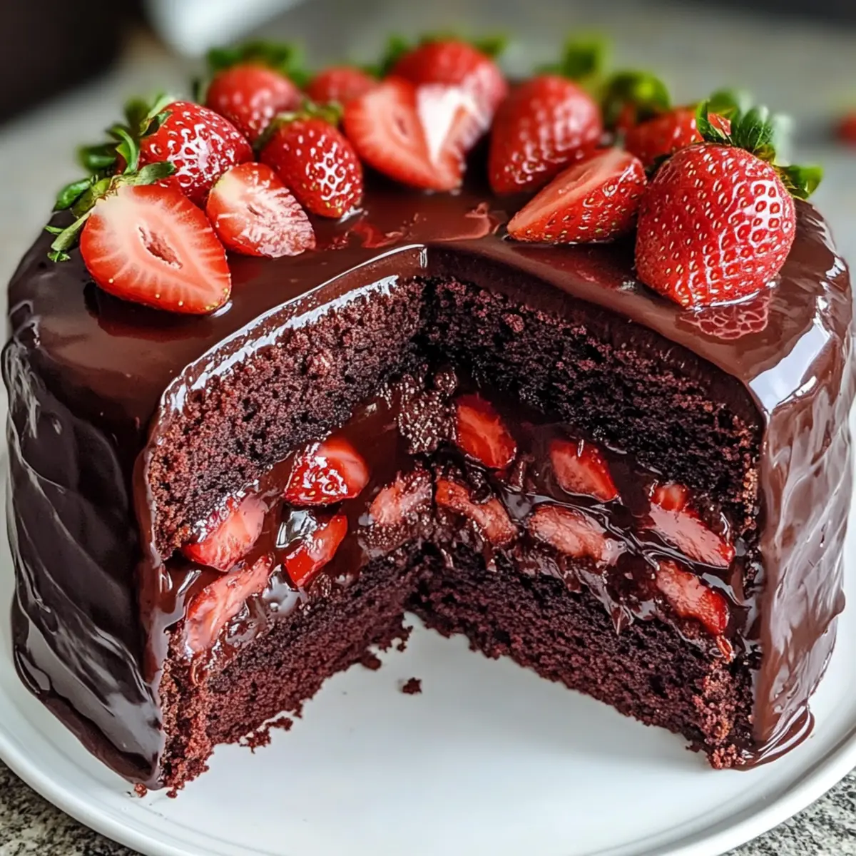 Erdbeer Schokoladen Schalen Kuchen für jeden Anlass