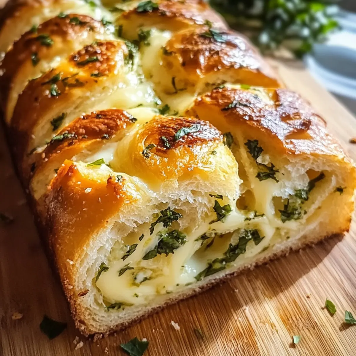 Wirbelte Knoblauch Kräuter und Käse Brot Rezept