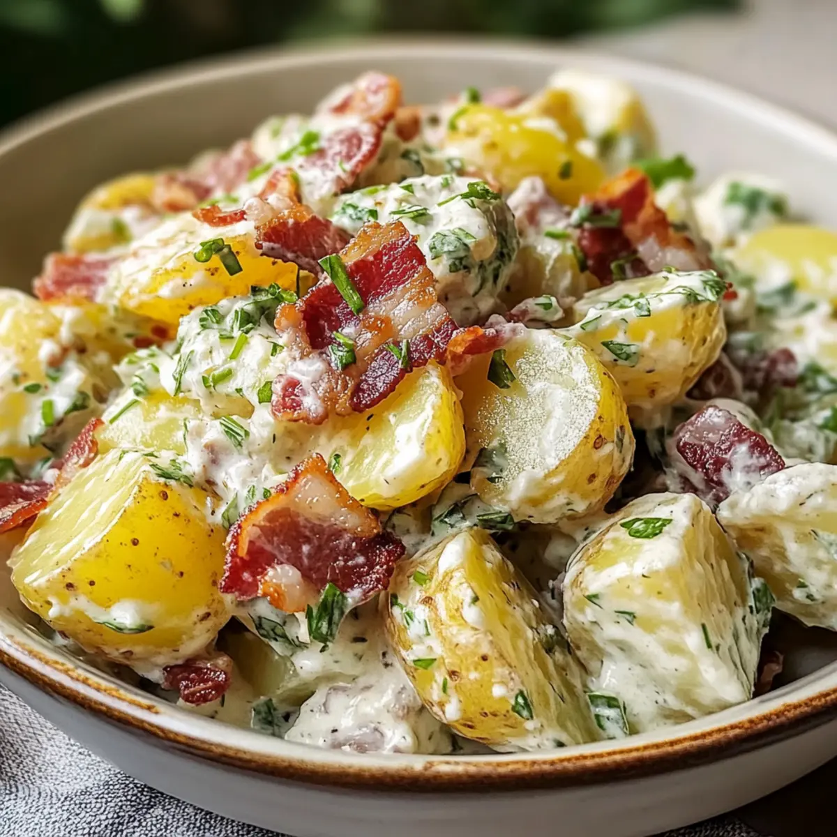 Köstlicher Jamie Oliver Kartoffelsalat mit Bacon