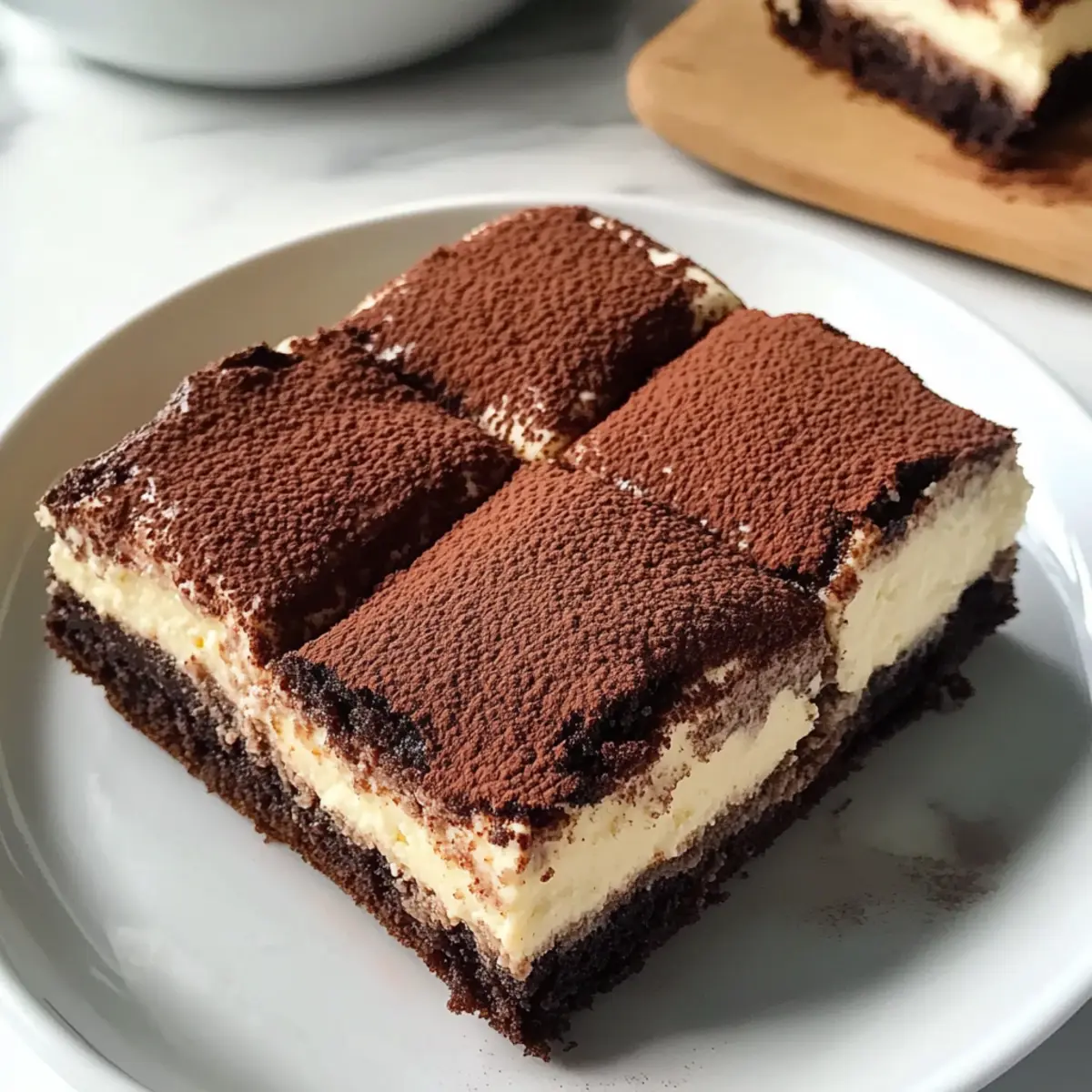 Vegane Tiramisu Käsekuchen Brownies genießen