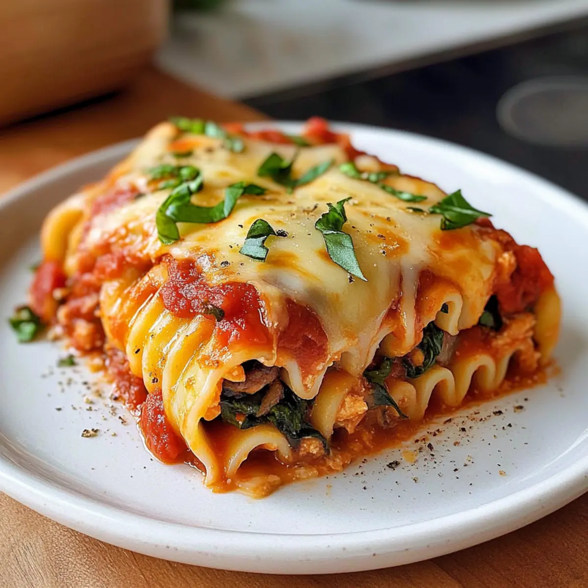 Vegane Lasagne Rollen für ein schnelles Abendessen