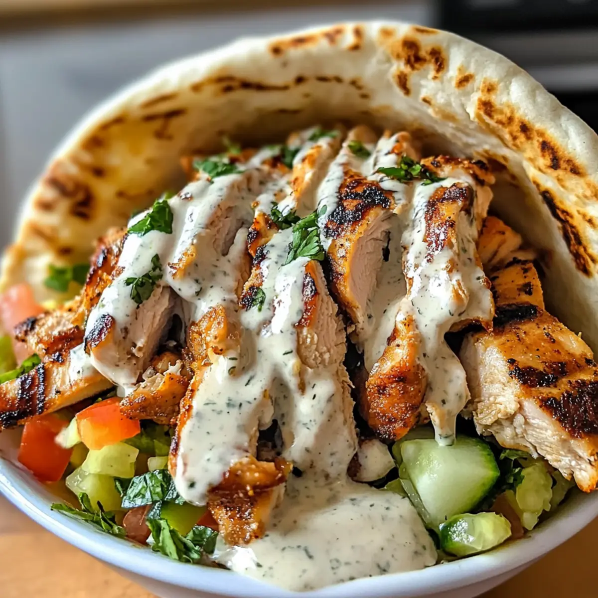 Hühnchen Shawarma mit Knoblauchsauce selbst gemacht