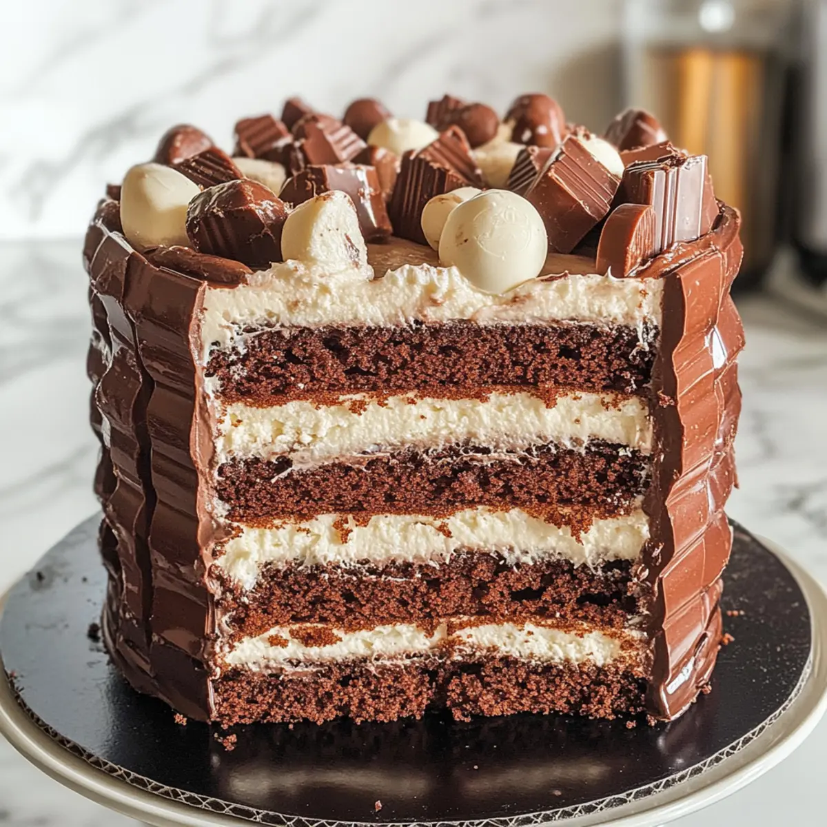 Schokoladen Kinder Bueno Kuchen für Schokoladenliebhaber