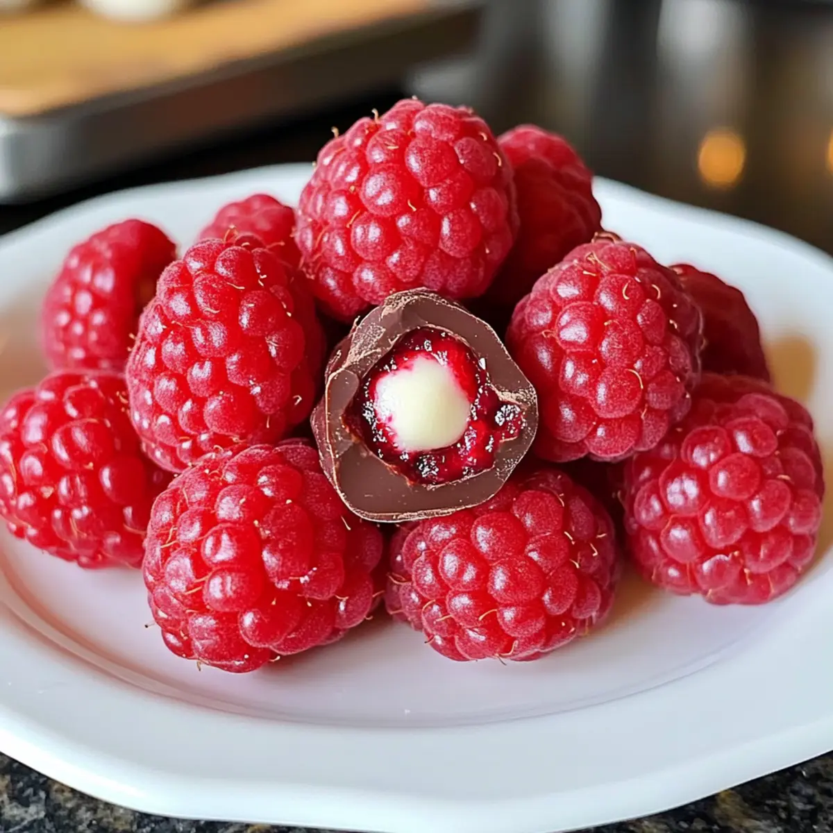 Schokoladengefüllte Himbeeren – Schnelles Rezept