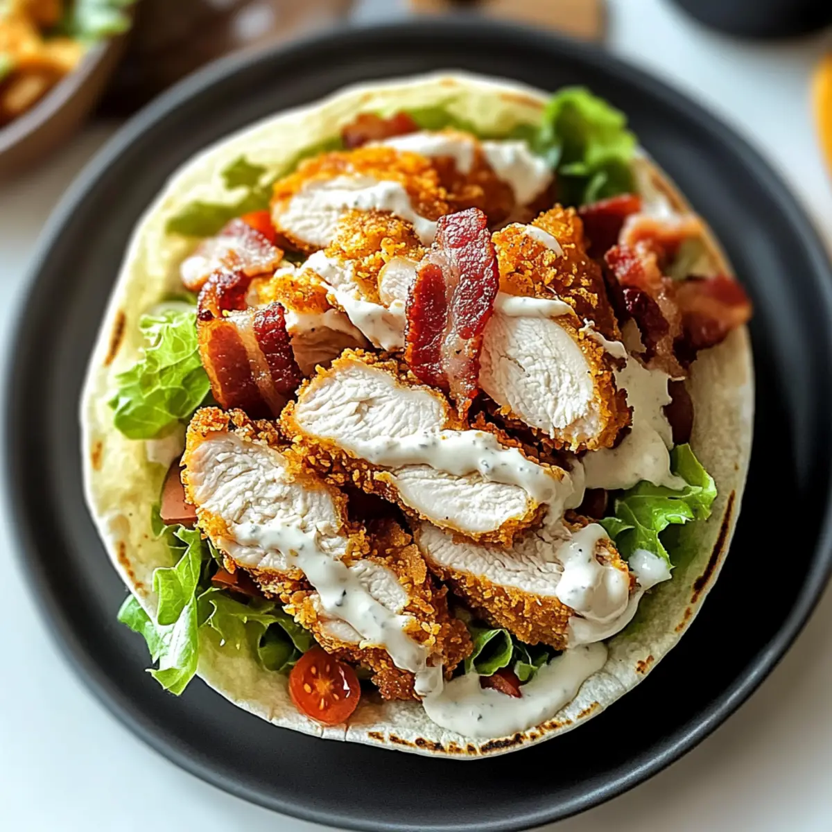 Crispy Hähnchen Bacon Ranch Wrap für den perfekten Lunch
