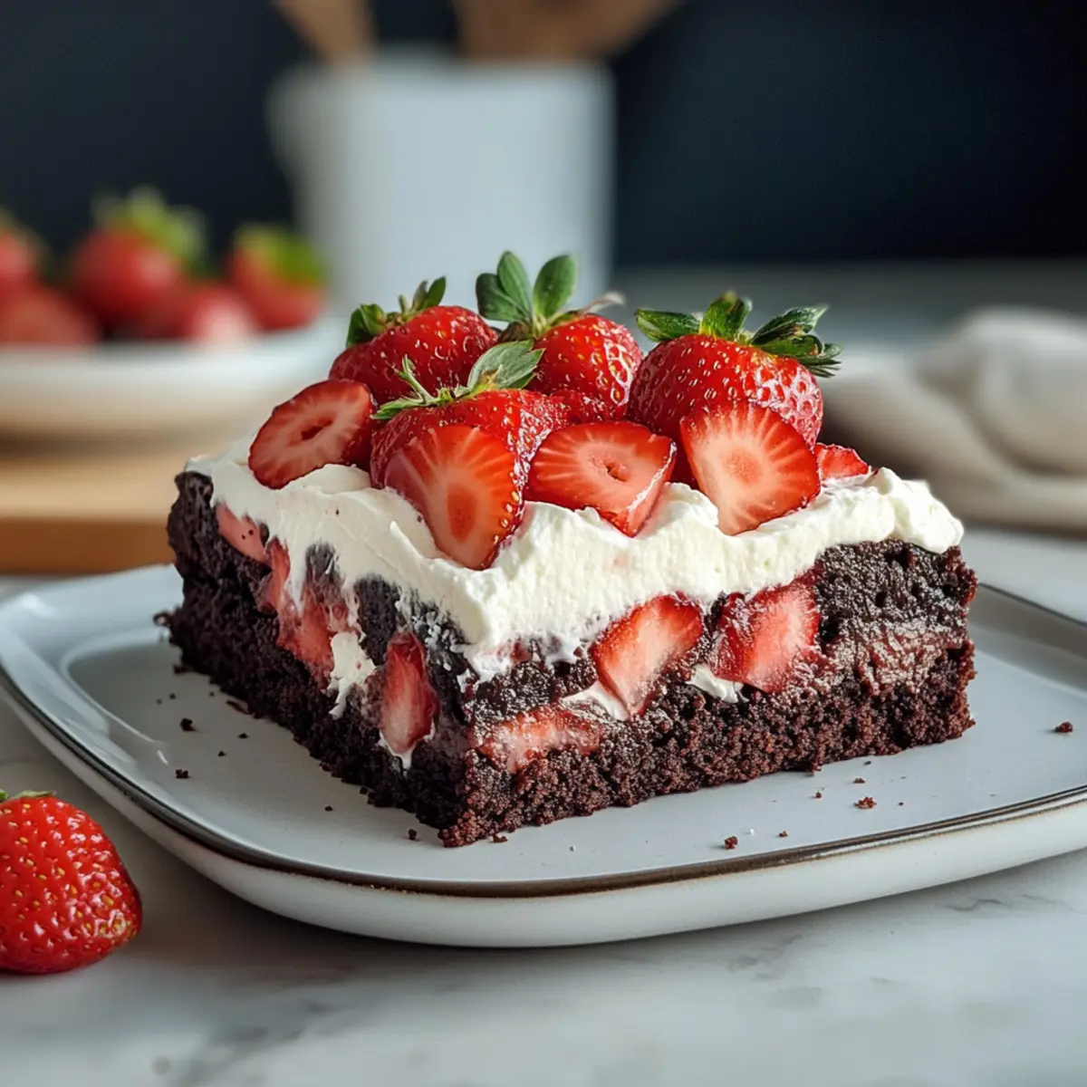 Dieser Erdbeer-Brownie-Kuchen für den perfekten Genuss