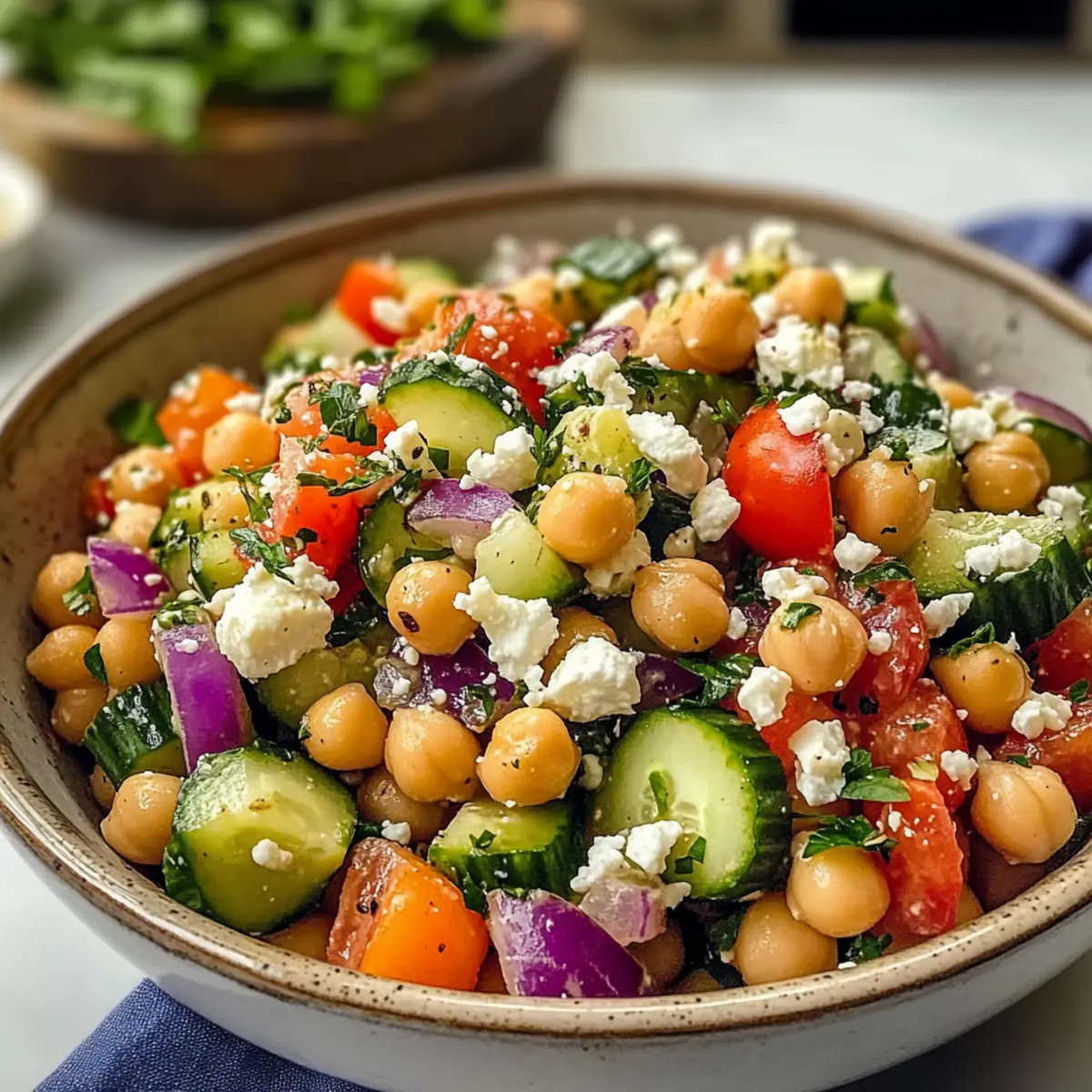 Griechischer Kichererbsensalat ganz frisch genießen
