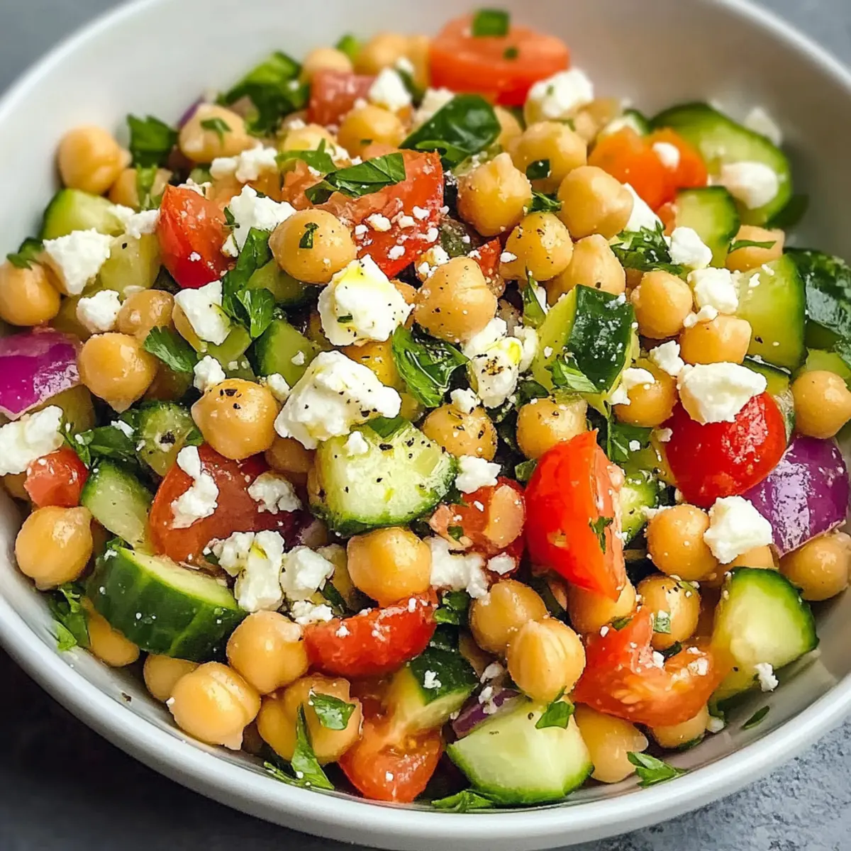 Griechischer Kichererbsensalat - Frisch und lecker!
