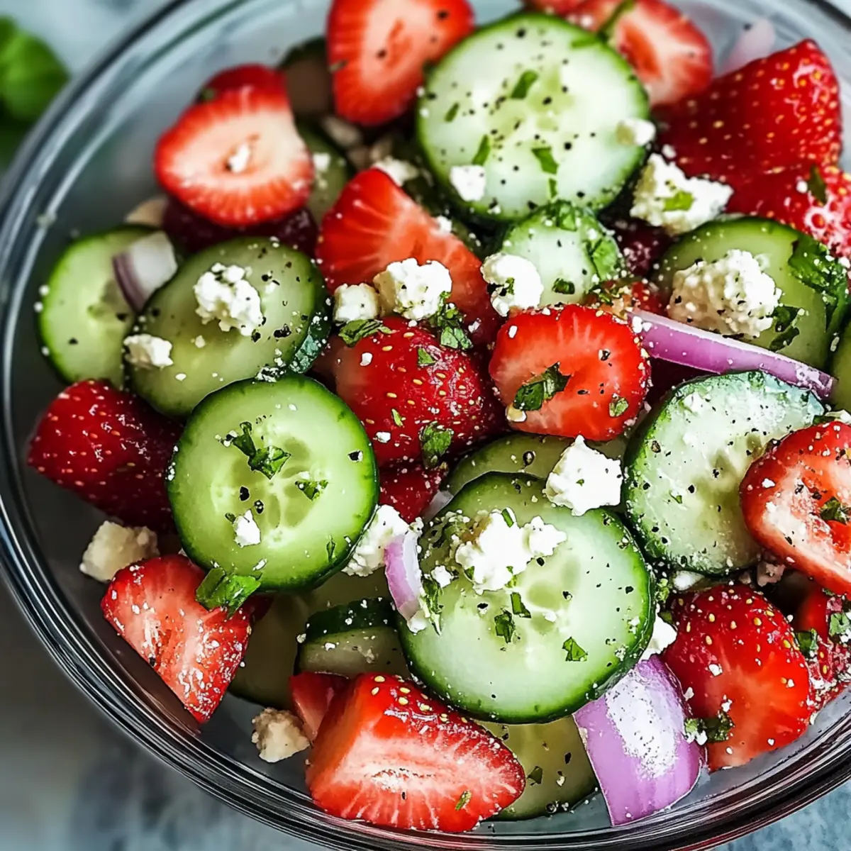 Gurken Erdbeersalat für erfrischende Sommertage
