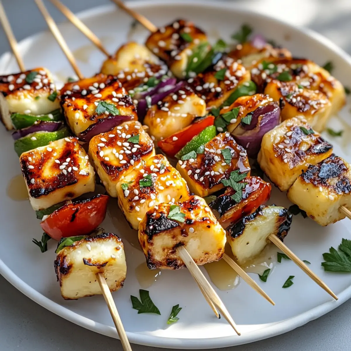 Himmlische Halloumi-Spieße mit Honigzauber genießen