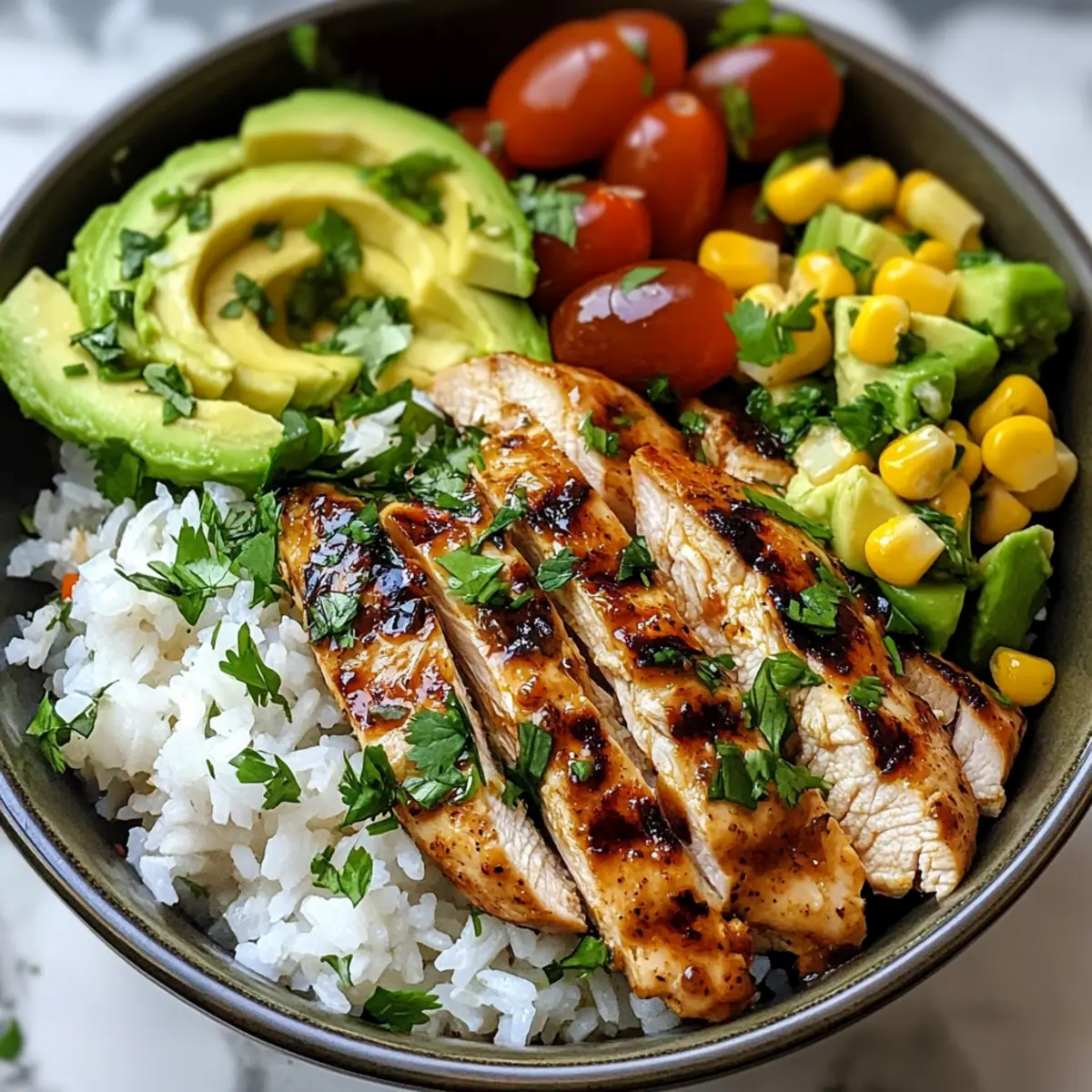 Honig-Limetten-Hühnchen & Avocado-Reis-Bowl für jeden Tag