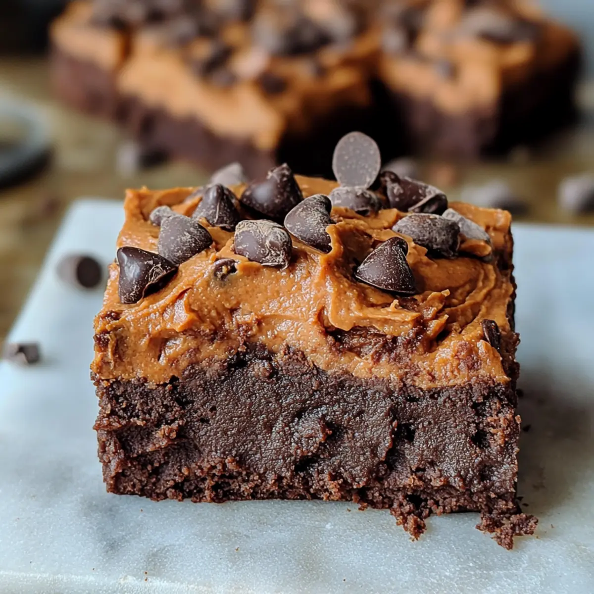 Kichererbsen Brownies mit Süßkartoffelcreme