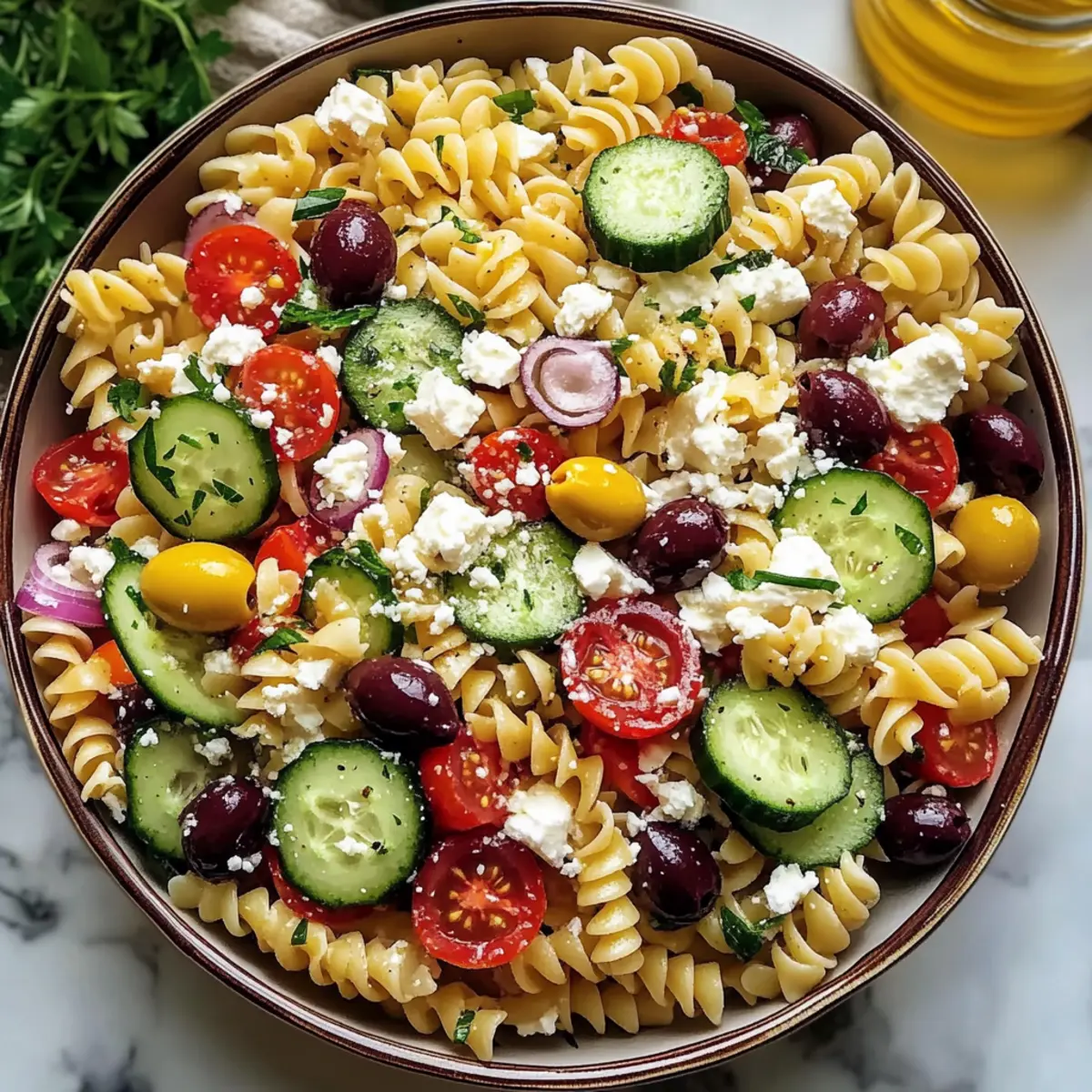 Mittelmeer-Pastasalat für Sommer-Picknicks