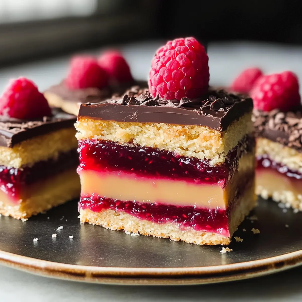 Himbeer-Karamell-Millionärs-Shortbread vegan genießen