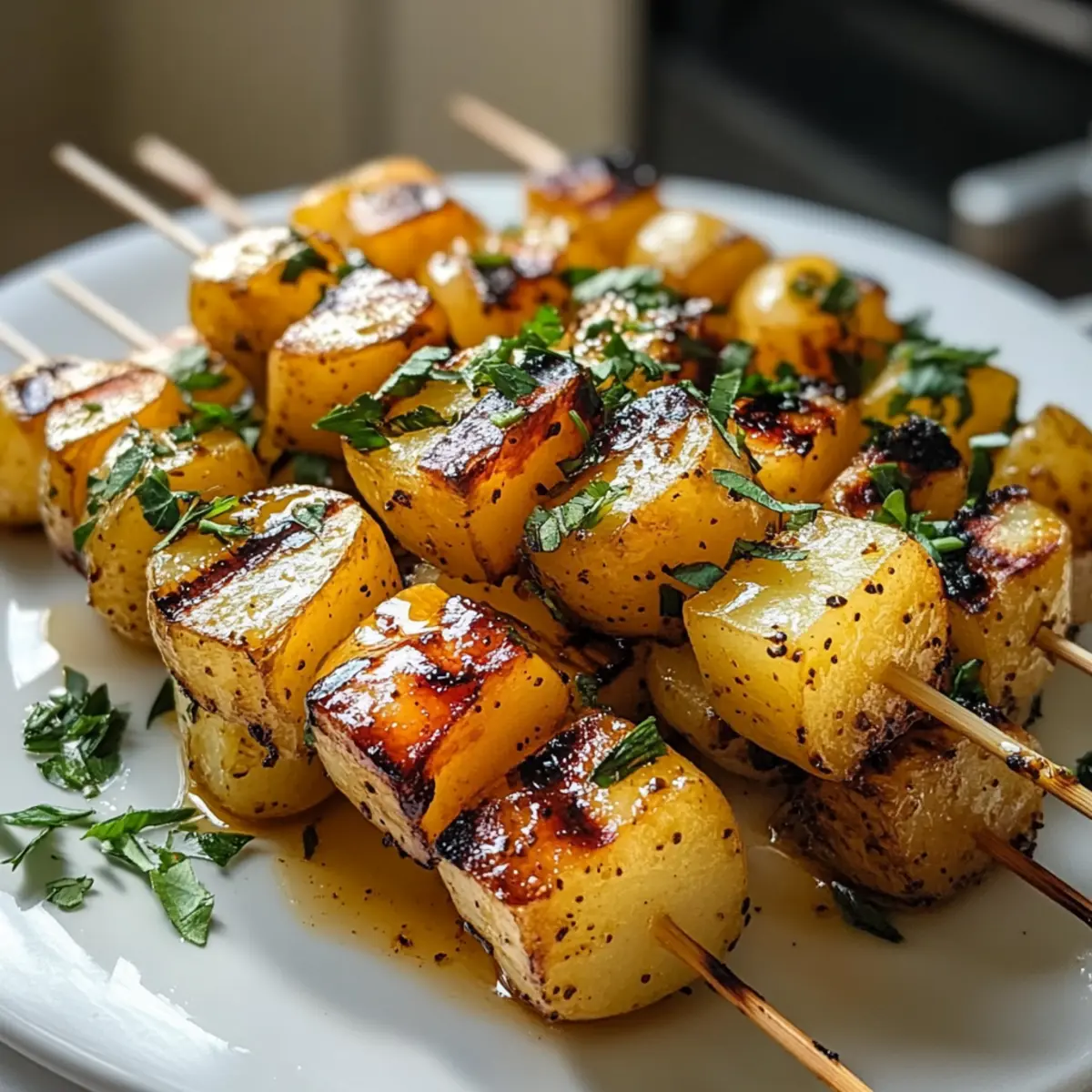 Saftige Gegrillte Honig-Senf Kartoffelspieße für Grillabenteuer