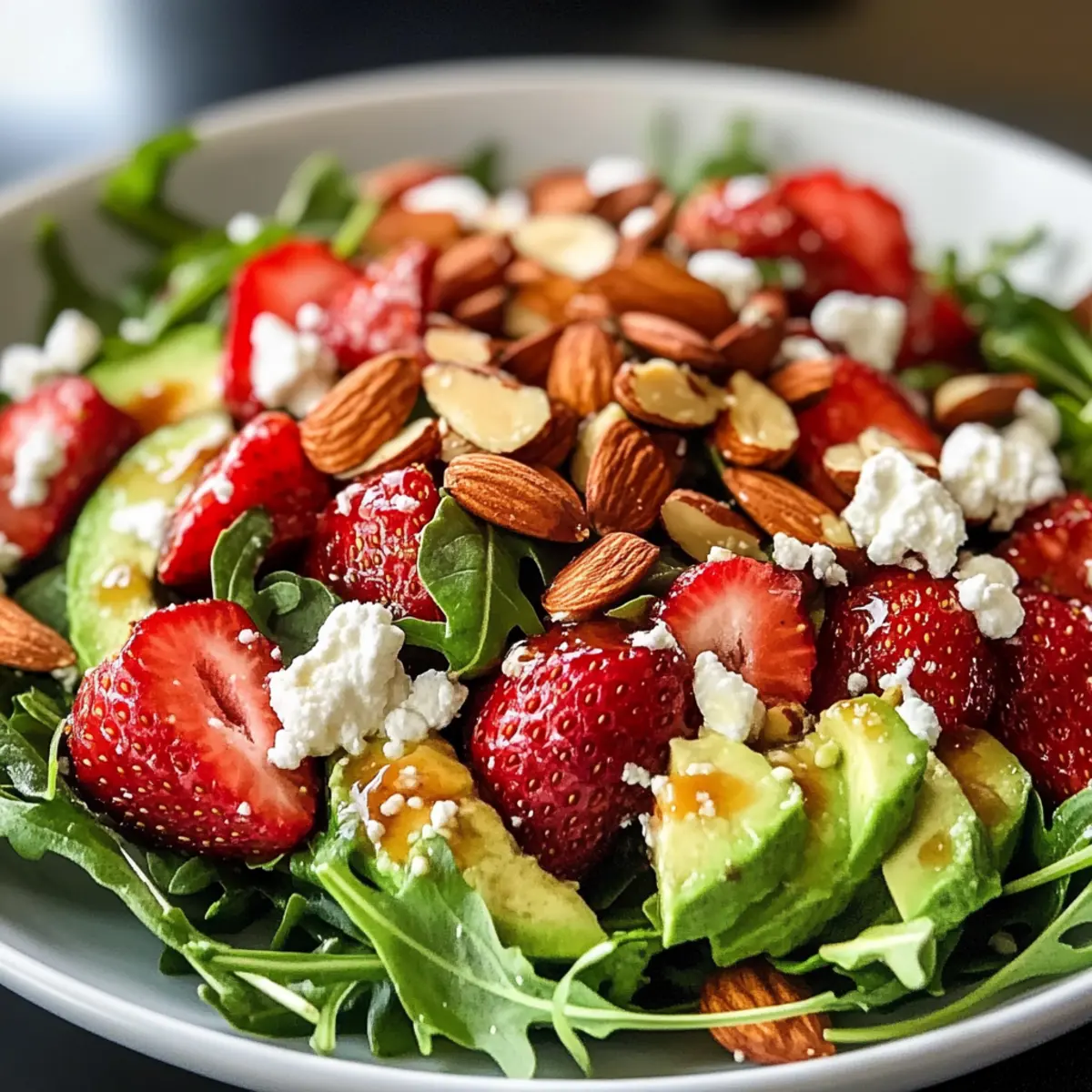 Erdbeer Crunch Salat Rezept für heiße Sommertage