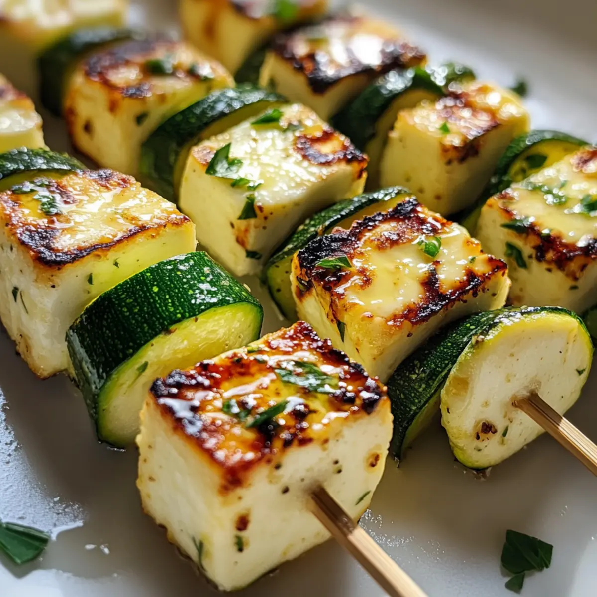 Halloumi Zucchini Spieße Vom Grill für den perfekten Sommer