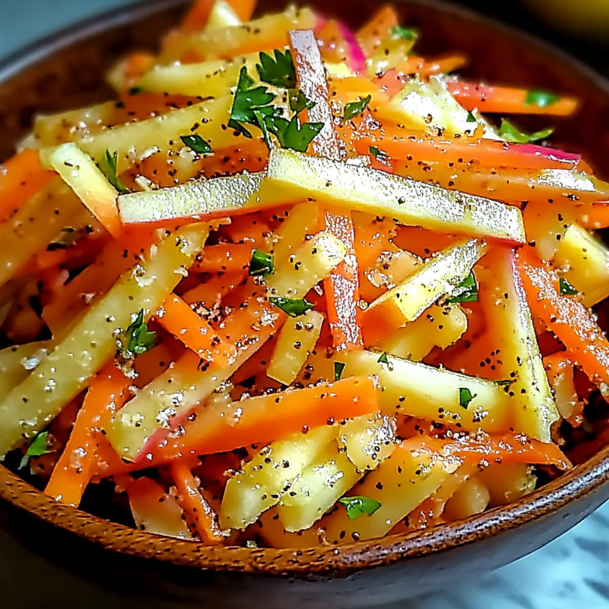 Kohlrabi Karotten Apfel Salat – Frisch & Gesund genießen