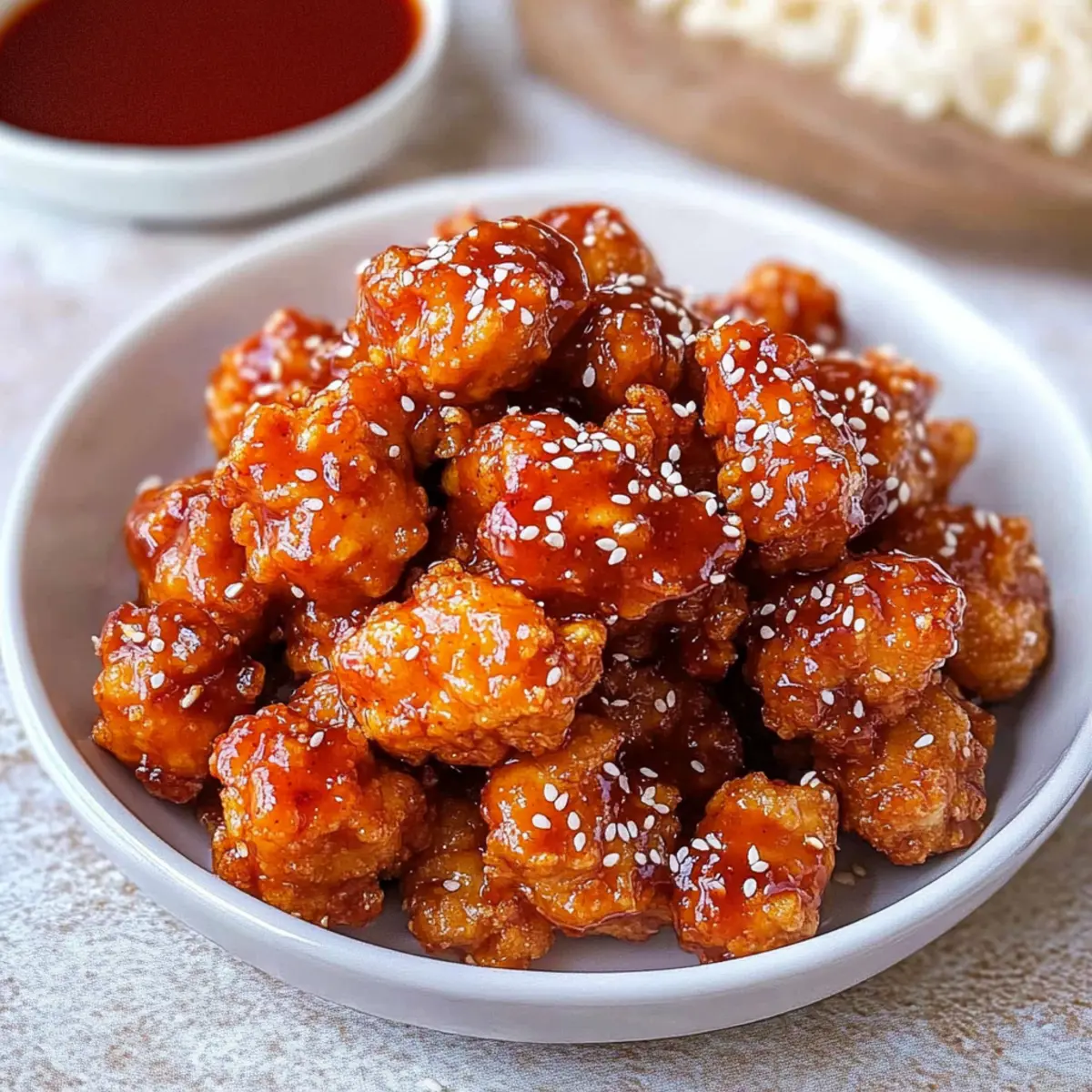 Koreanisches Popcorn-Hühnchen mit Gochujang-Sauce